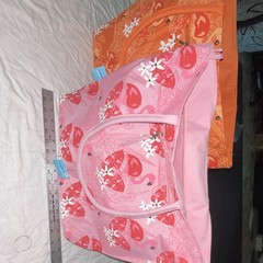 Summer Inspirations Floral Flamingo Tote Bag Pink/Orange Zip Top 2 Pack 15×12