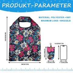 Reusable Foldable Shopping Bags Grocery Totes Machine Washable For Groceries