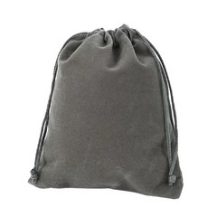 Aestivate 8 Pack Large Velvet Drawstring Pouch, Bag Large, Dark Grey