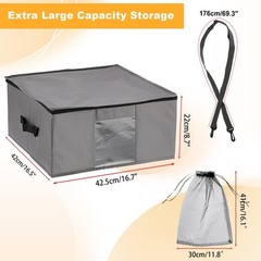 Hoowen Fabric Wig Storage Box, Foldable Travel 16.7×16.5×8.7 inches, Grey