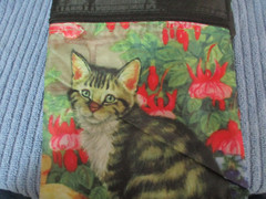 SPCA 2 Reusable Shopping Bags 2010 Cat Dog Flowers Front Zipper Pocket 17 x 13