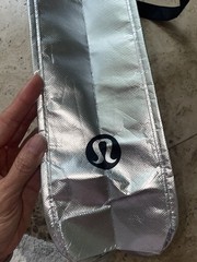 Lululemon – RARE Metallic Silver “THIS IS YOGA” Small Shopping Tote Bag – Flaw