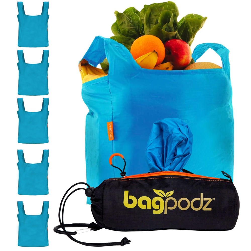 Sturdy Reusable Grocery Bags Foldable and Washable – Made From RipStop Nylon Hol