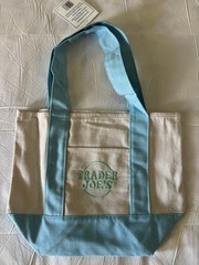 Trader Joe’s Mini Canvas Tote Bag Lot Multicolor Blue Pink Purple Green Small