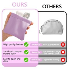 Bagentry 6 Pieces PU Leather Snap Closure Organizer 4.7″ x 4.7″, purple
