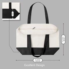 TOPDesign 1 | 3 | 6 | 30 Pack Canvas Tote Bag with an External Pocket, Reusab…