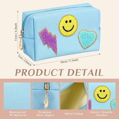 Silkfly 15 Pcs Preppy Patch Makeup Bag Bulk End of the Year Teacher Colorful