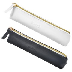 Tucnoeu 2pcs Small Leather Pouch Mini Cosmetic Bag with Zipper – black white