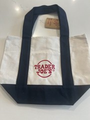 BRAND NEW with TAGS – Trader Joe’s – Holiday 2025 Canvas Mini Tote Bag – BLUE