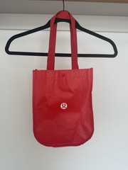 Lululemon Red Branded Reusable Shopping Tote Bag | Lightweight Promo Bag