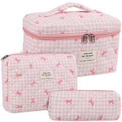 Anfly Makeup Bag, Quilted Cosmetic Bags, Large Floral Make LTY-HZBTZ-F, Pink