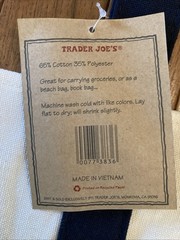 Trader Joe’s 2026 Limited LARGE CLASSIC NAVY Canvas Shop Tote Bag 20 x 15 NWT