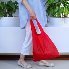 Large & Small Foldable Tote Nylon Reusable Grocery Bags Set Of 2