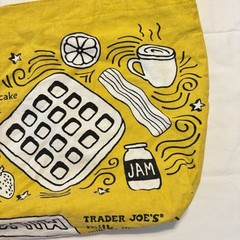 Trader Joes Reusable Canvas Shopping Tote Bag Breakfast Waffles Toast