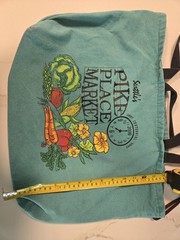 Seattle’s Pike Place Market Shopping Bag Tote Y2K Teal Canvas