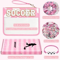 Nunubeo Soccer Gift Set for Girls, Game Day 12.8 x 9.5 inch, Pink