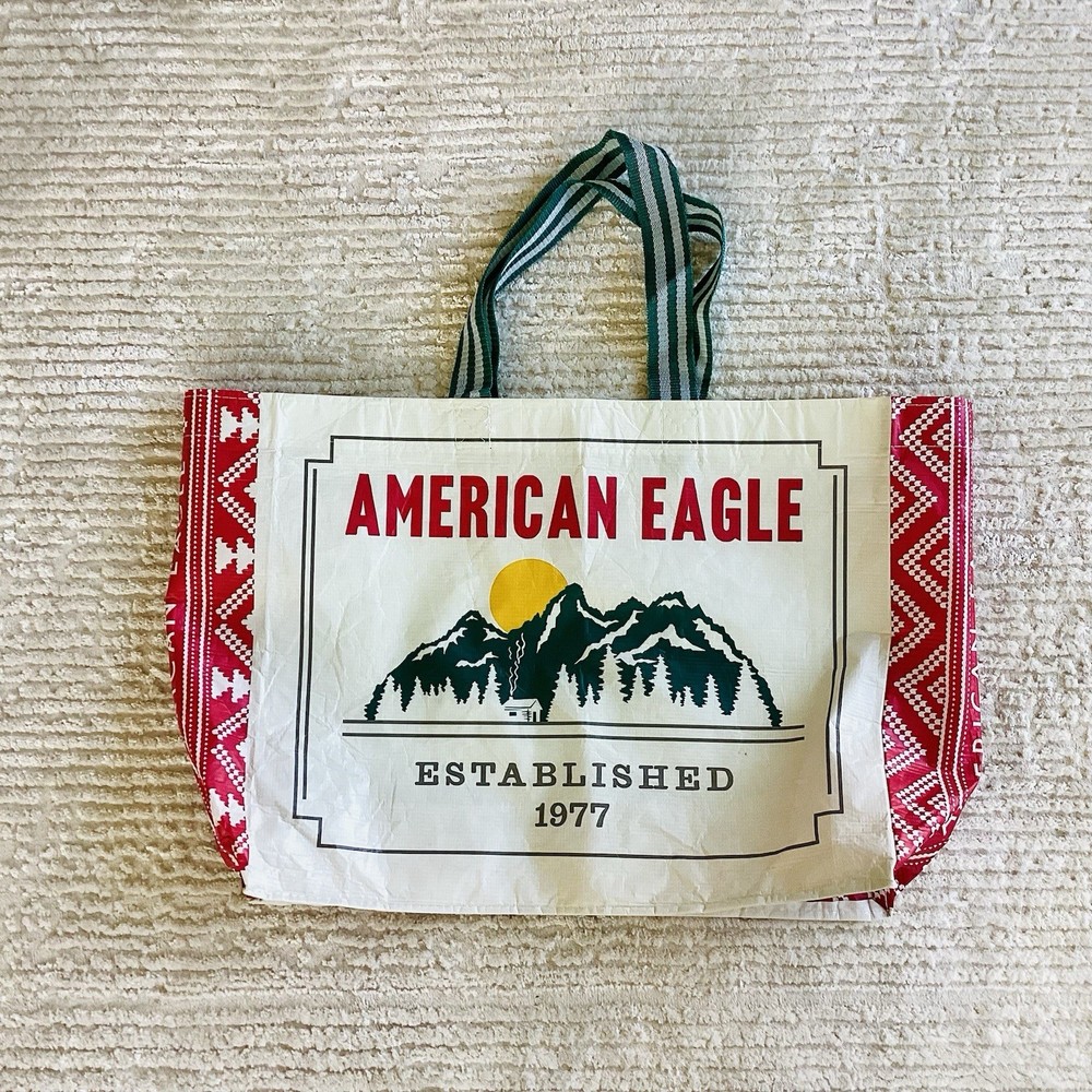 American Eagle Shopping Bag Mountains 20″ Recycled Plastic Bottles Reuseable