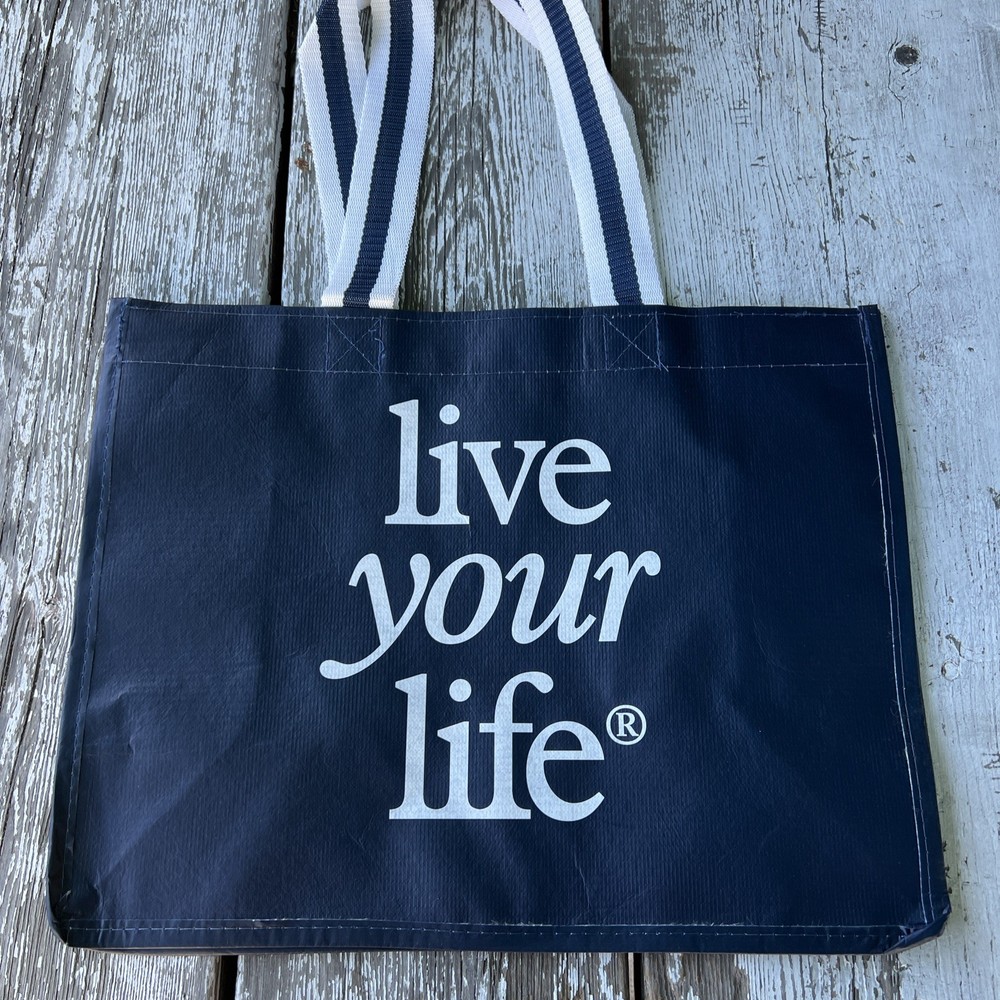 American Eagle Reusable Shopping Bag Dark Blue ‘Live Your Life’ MEDIUM SZ