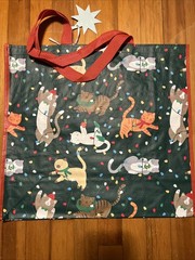 HOMEGOODS Christmas Cats Cat Multicolor Lights Ornaments Shopping Tote Bag NEW‼️