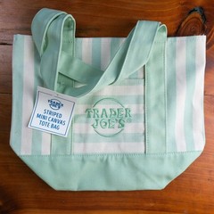Trader Joe’s Mini Pastel Striped Canvas Tote Bag Set of 4 All Colors NWT