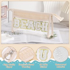 Etercycle Boho Patch BEACH Makeup Bag, Clear PVC 9.8*5.7*2.7 inches,