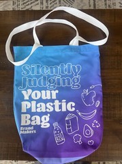 Reusable Canvas Grocery Bag ” Silently Judging Your Plastic Bag” Brand Makers