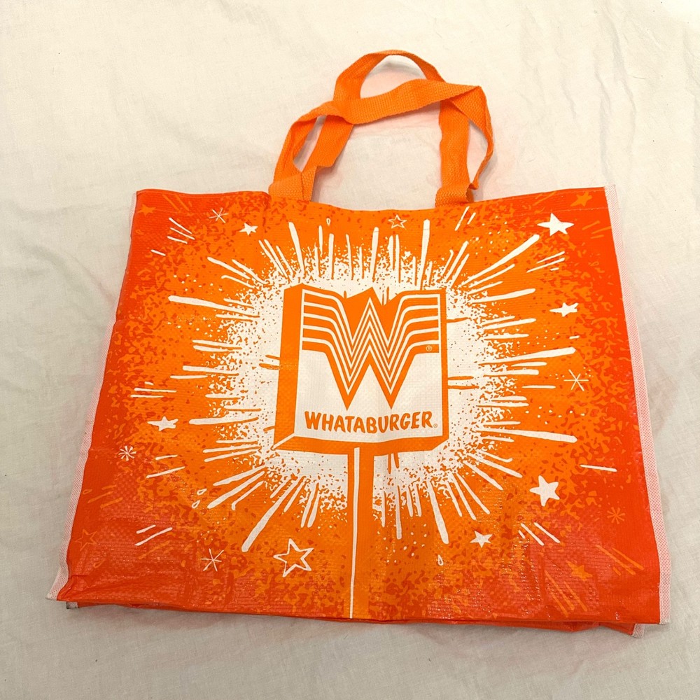 XLarge WHATABURGER Recycle Reusable Eco Friendly Shopping Beach Camping Tote Bag
