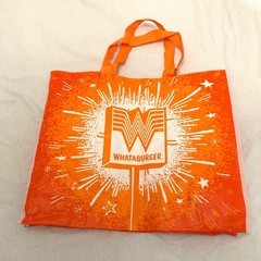 XLarge WHATABURGER Recycle Reusable Eco Friendly Shopping Beach Camping Tote Bag
