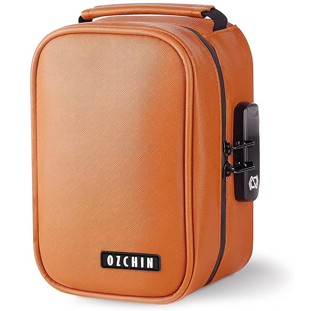 OZCHIN Smell Proof Bag with Combination Lock File Organizer Case M, Brown