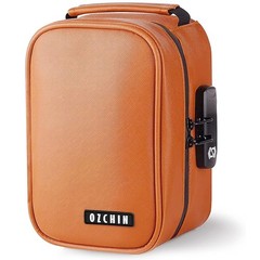 OZCHIN Smell Proof Bag with Combination Lock File Organizer Case M, Brown