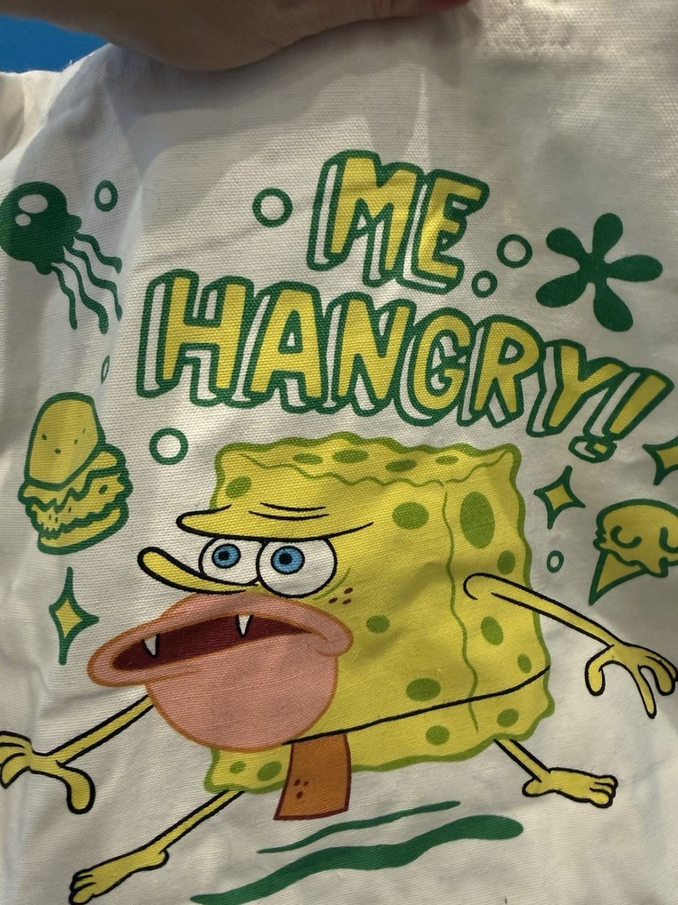 Nickelodeon SpongeBob SquarePants “Me Hangry!” Canvas Tote Bag Funny