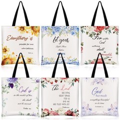 Christmas Gift 6 Pcs Bible Tote Bags for Women, Shoulder Scripture Religious …