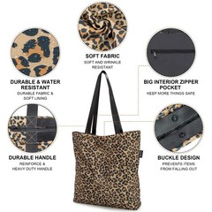 Women Tote Bag Buckle Zipper Inner Pocket Reusable Shoulder Shopping Beach