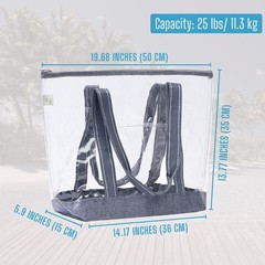 2 Pack Clear Beach Bag, Large Transparent Large Tote Bags Swim Pool Gym Summe…