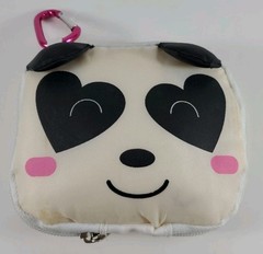 15″ Cute Panda Bear Tote Grocery Bag White expandable Clip On *Stains *