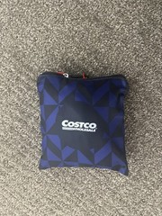 COSTCO Wholesale Reusable Cooler Bag Keychain Mini Zippered Pouch Blue