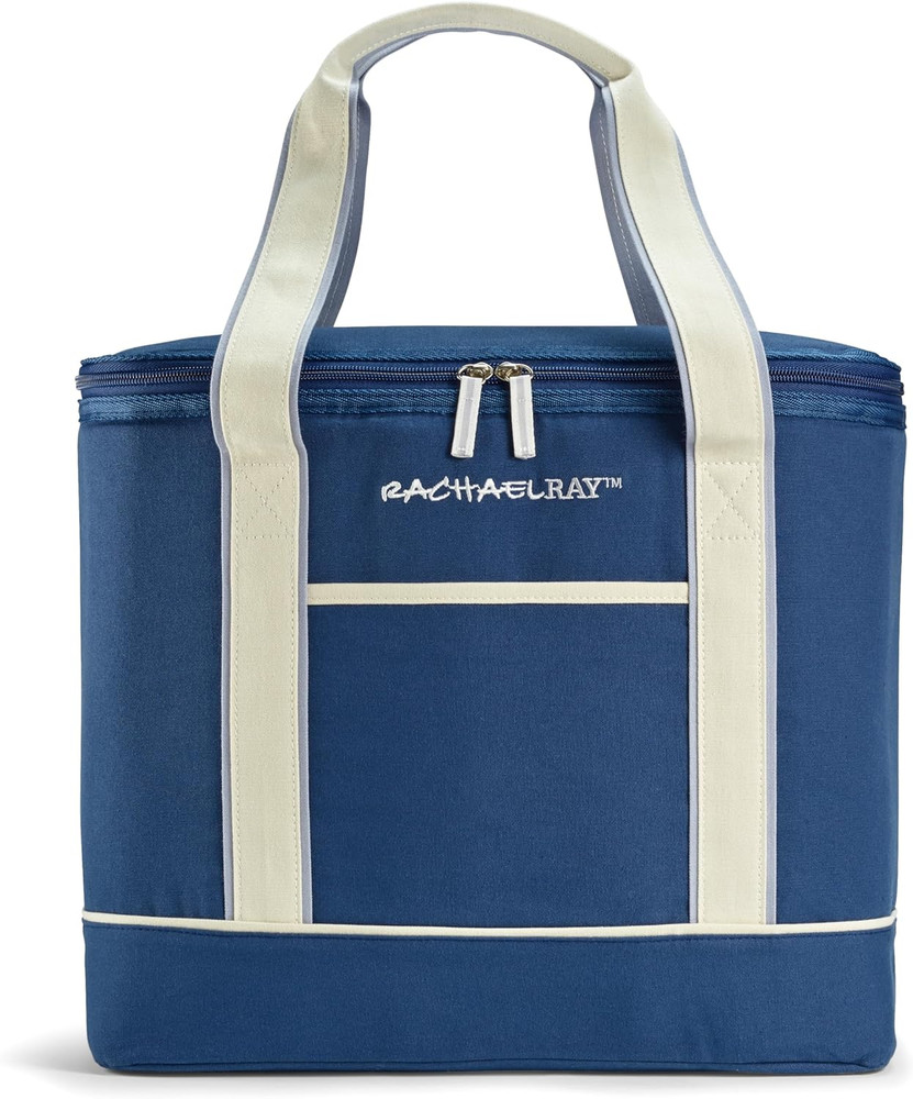 Soft Reusable Insulated Canvas Grocery Tote Bag, Navy