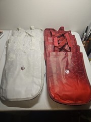 New *Lot Of 10* Lululemon Reusable Shopping Tote Bag White/Red