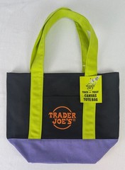 Trader Joe’s Trick Or Treat Canvas Tote Bag Halloween Black Green Purple