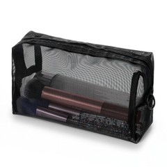 Xelsluthe Mesh Makeup Bags, 18 x 6 x 10 cm / 7.1 x 2.4 x 3.9 inches, Black