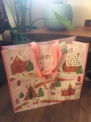 Holiday Xmas Gingerbread Village Reusable Shopping EcoTote Gift Bag~HomeGoods