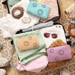 Photect 3 Pcs Small Mini Makeup Bag for Purse Classic, Pink, Yellow, Green