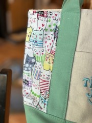 Trader Joe’s Mini Tote Customized Hearty Cats w/Confetti Lining& Pocket& Cushion
