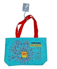 2PC Combo Trader Joe’s Sardines Canvas and Green Mini Tote Bags