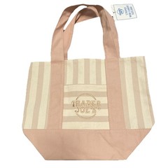 Trader Joe’s Limited Mini Canvas Pastel Striped Tote Bag 2026 Beige/Tan