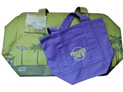2PC Combo Trader Joe’s Olive 8gal INSULATED Bag/1 Mini Lavender Tote Canvas