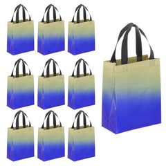 12Pcs Reusable Gift Bags with Handles 7.9 x 9.8 Inch Gradient Yellow Blue