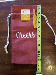 Wine Bottle Red Tote Cheers Reusable Gift Bags Cotton Canvas Weave Type Fabric
