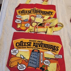 Lot 2 Trader Joe’s Reusable Canvas Cotton Tote Shopping Bag Cheese – 2 bags