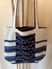 HANDMADE CANVAS MARKET BAG – PATRIOTIC FLAGS – REUSABLE STURDY / ONE OF A KIND